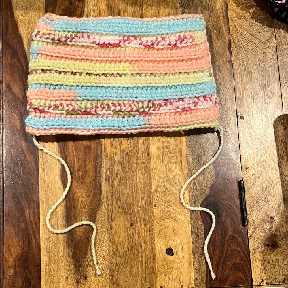 Hand Crafted Multicolor Crochet Cat Eared Beanie